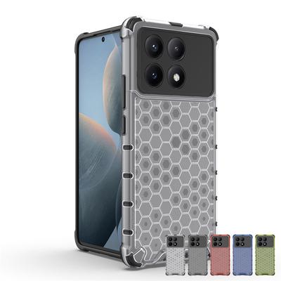 Für Xiaomi Poco X6 Pro Hülle Xiaomi Poco X6 X6 Pro 5G Hülle Luxus Waben Stoßfest TPU Rüstung PC Silikon Handy Rückseite