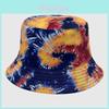 Bavlněný klobouk typu bucket tie-dye s ochranou proti slunci pro venkovní aktivity Muži Ženy