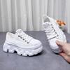 Mesh breathable little white shoes women's 2025 spring and summer new small thick-soled heightening muffin shoes fashionable casual board shoes