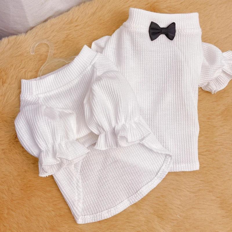 

Small Dog Costume T-shirt Spring Autumn Pet Clothes Shirt Chihuahua Cat Yorkie Pomeranian Shih Tzu Maltese Poodle Dog Clothing XL білий