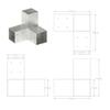 Vidaxl Y-Shaped Post Connector, Galvanized Metal, 81X81 Mm