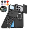 Coque Robuste Armure Lourde PC+TPU avec Support Anneau Magnétique pour Xiaomi Poco X8 Pro Max X7 F8 Ultra F7 M8 Pro Cache Fenêtre Coulissante pour Objectif