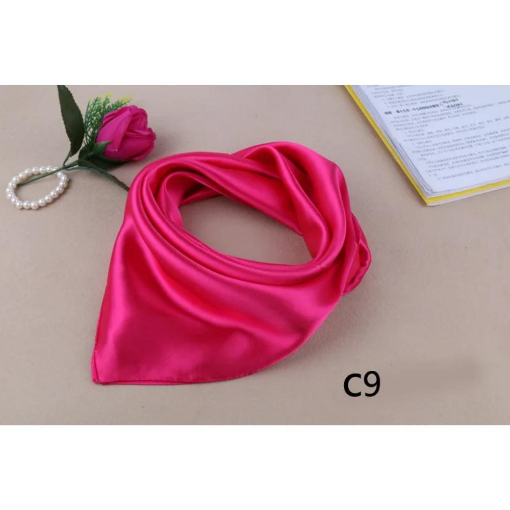 WZCX 60*60cm Damen Einfarbig Seidenschal Frühling Herbst Mode Neu Einfache Quadratische Schals für Damen Damenschal