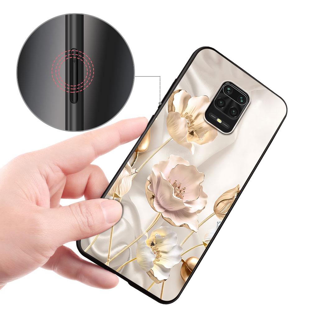Rose Love Heart Gold Case for Xiaomi Redmi 10A 10C 9C 12C 9A 9i 10 12 9 Prime 9T K40 Pro Soft TPU Mobile Phone Bag Cover