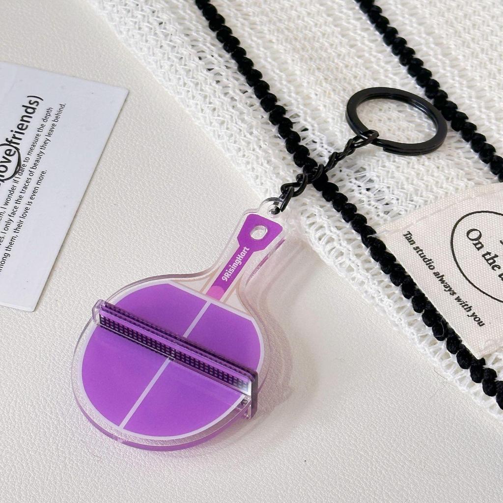 Acrylic Table Tennis Racket Keychain Pendant - Trendy Souvenir Gift
