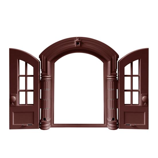 

Ретро Дверца для кошек Французский стиль Замок для кошачьей дверцы Двойная дверь Запираемая Простая установка Питомцы Sets коричневый