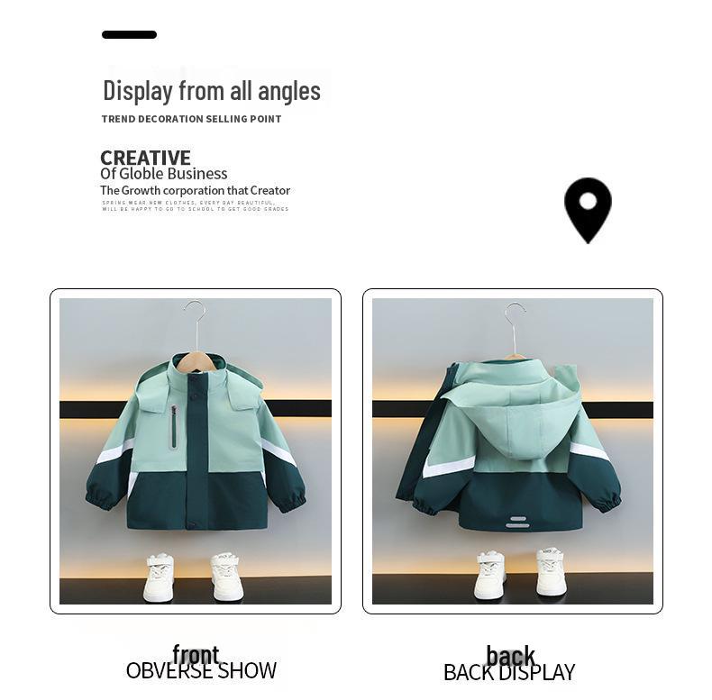 Boys' Colorblock Windbreaker – 3-in-1 Jacket for Spring & Autumn – Cool & Trendy Outerwear