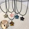 Pentagram Star Crystal Pendant Necklace Sacred Healing Gemstone Natural Stone Pendant for Women Female Necklace Crystal Healing