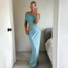 Women Off Shoulder Mesh Dress Formal Wedding Evening Dress Slim Maxi Dresses