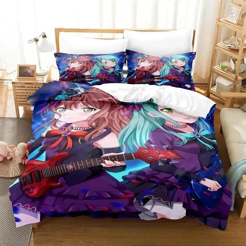 3D Printed BanG Dream Anime Girls Band Party Bedding Sets,Girls bed supplies set duvet cover bed comforter set bedding set