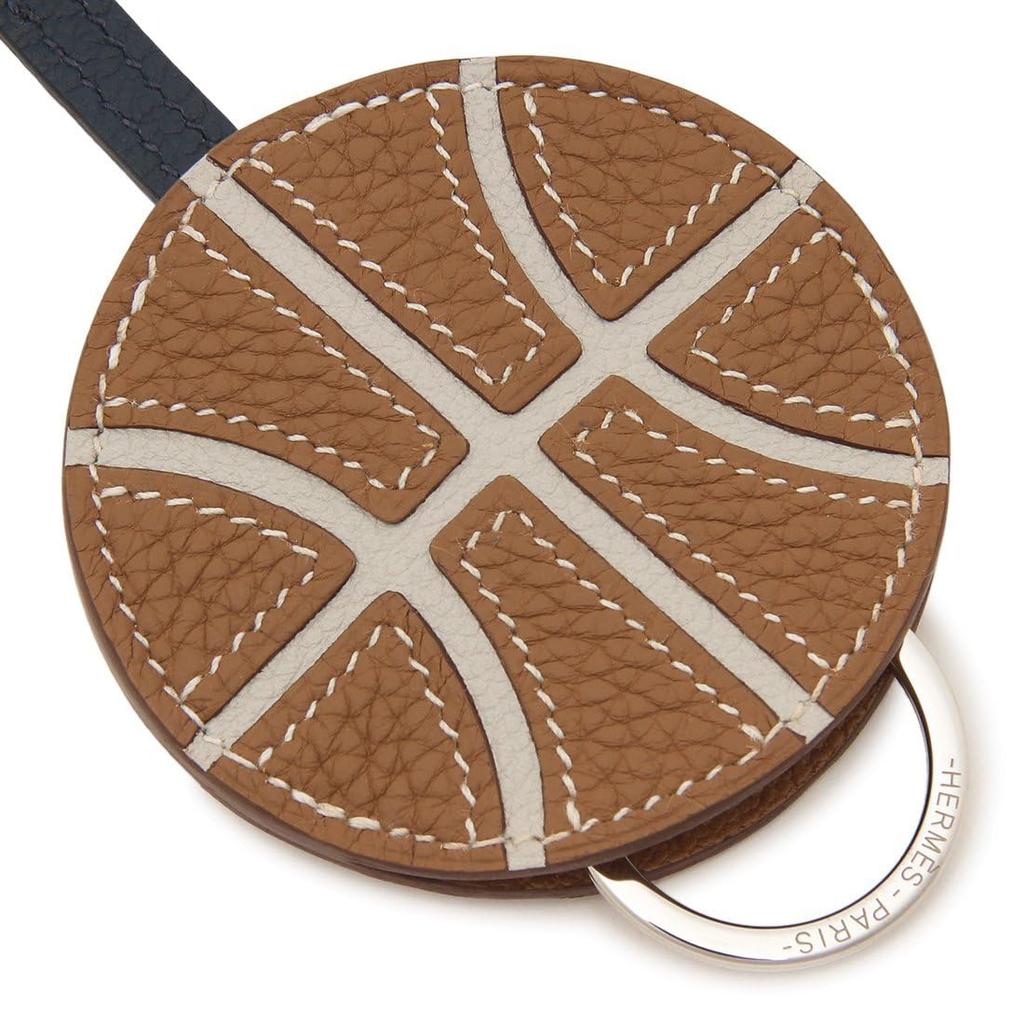 Keychain KEY RING BASKETBALL C Engraved Basketball Brown H074847 CK AB [Hermes] Men's Women's [Item]