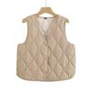 Crew neck quilted warm windproof vest down cotton vest cotton top warm jacket new autumn and winter