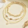 Ocean Resort Wind Starfish Conch Shell Necklace Light Luxury Niche Rice Bead Pearl Necklace Set