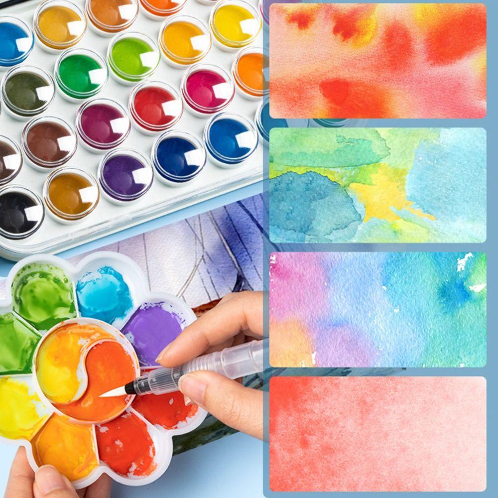 12/16/28/36/48 Farben mit Wasserpinselstift Aquarellfarbset Zeichenkunst Malbedarf