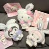 Japanese Sanrio Snowflake Series Hello Kitty Cinnamoroll Kuromi My Melody Plush Toy Cute Bag Pendant Decoration Keychain Gift