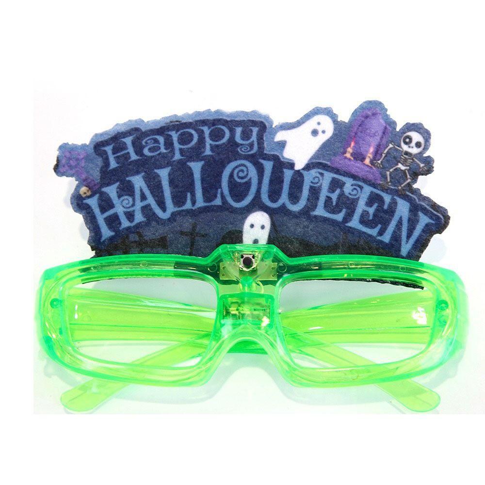 LED Halloween Luminous Glasses Pumpkin Fluorescent Glasses Funny Party Glowing Glass  Toy