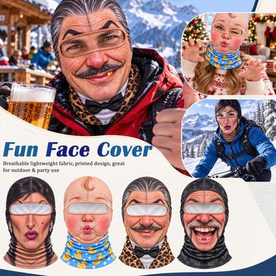 Funny Print Full Face Cover for Outdoor Activities and Daily Use, Novelty Design