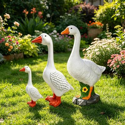 Porch Goose Resin Realistic Large All-Weather Goose Statue Lawn Garden Goose Statue for Garden Yard Farmhouse Pathway Driveway