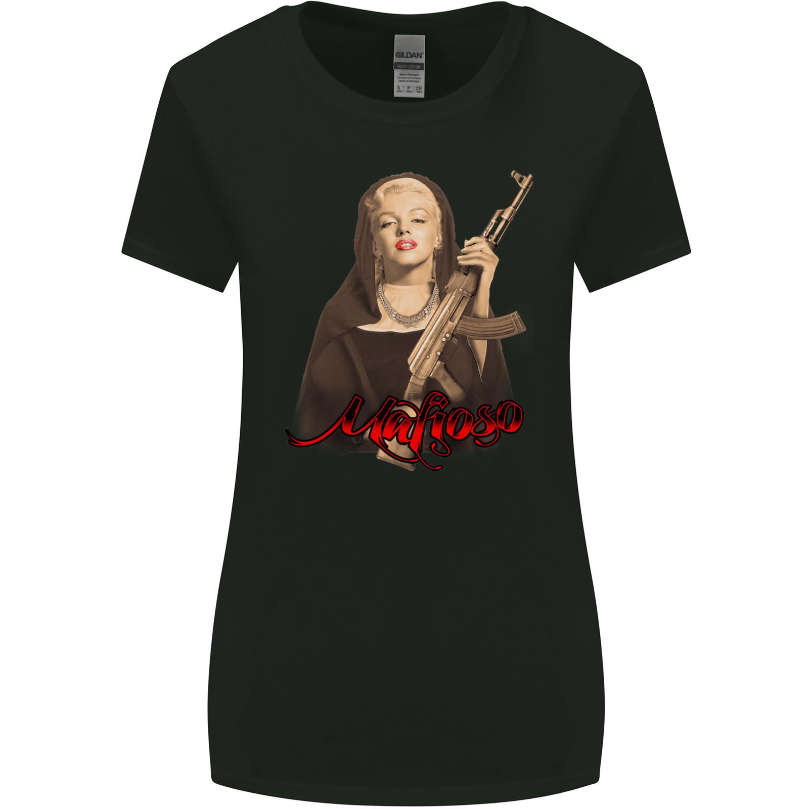 Marilyn Mafioso AK-47 Gangster Mafia Womens Wider Cut T-Shirt Unisex T-Shirt XL