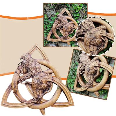 İskandinav Pagan Tanrıları Oyma Pagan İskandinav Rünü Reçine Duvar Asılı Dekor Bahçe Bahçe Heykelleri Ev Dekorasyonu Kapı Asılı Kolye