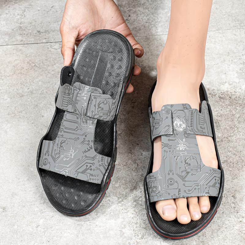 Large Size Fashion All-match Casual Slippers Summer Cool and Comfortable Basic Men's Slippers Non-slip Breathable Male Sandals