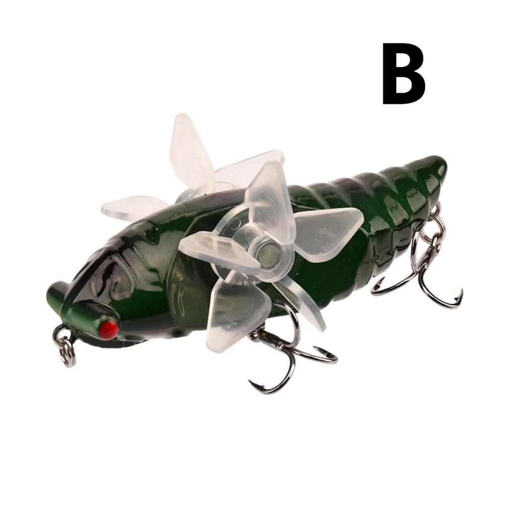 7,5 cm 14G Oberflächen-Rotations-Zikaden-Köder, Bionischer Kunststoff-Hartköder Minnow Traktor-Köder für Süßwasser-Salzwasser-Angeln Angelzubehör