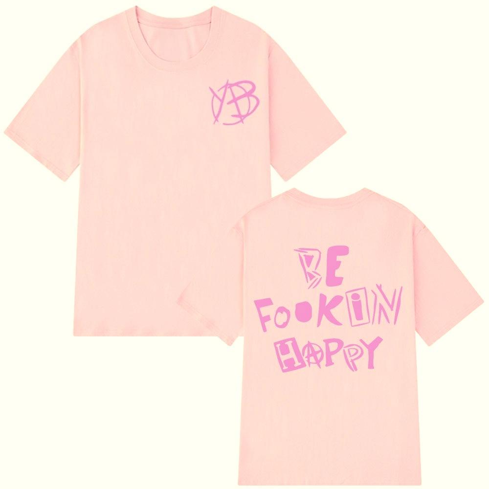 Rock Singer Yungblud Be Fookin Happy T Shirt Summer Casual 100_ Cotton T-shirts Men Women Hip Hop Fashion Tee Shirt Oversize