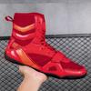Professional Wrestling Shoes Men's and Women's High Top Boxing Shoes Fighting Training Boots Muay Thai Fighting Fitness Mesh Sanda Shoes