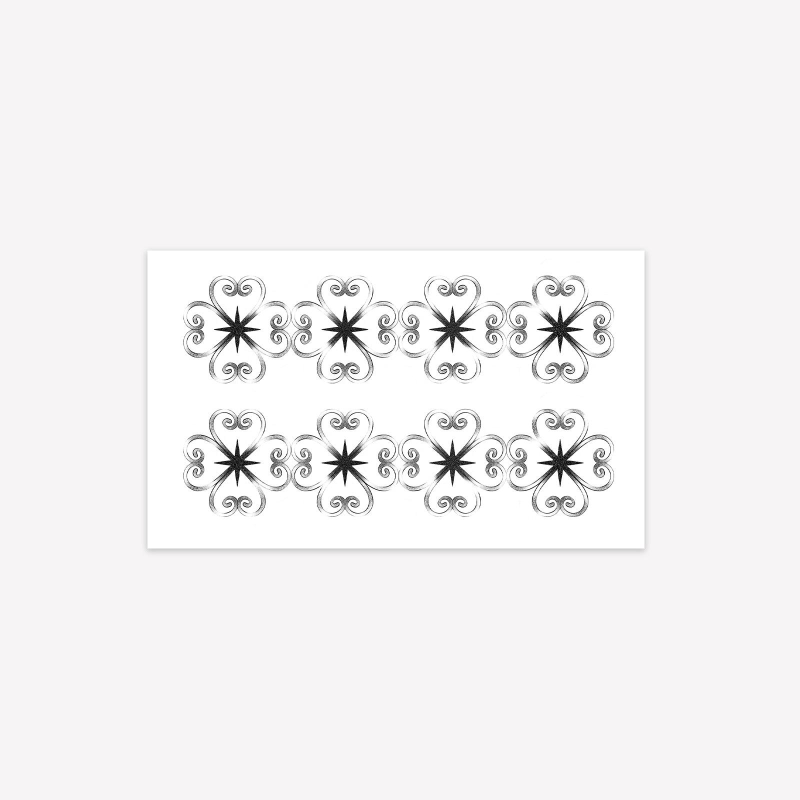 Personalized Embroidery Style Totem Tattoo Sticker Ethnic Style Tattoo Sticker Lasting Waterproof 15*9