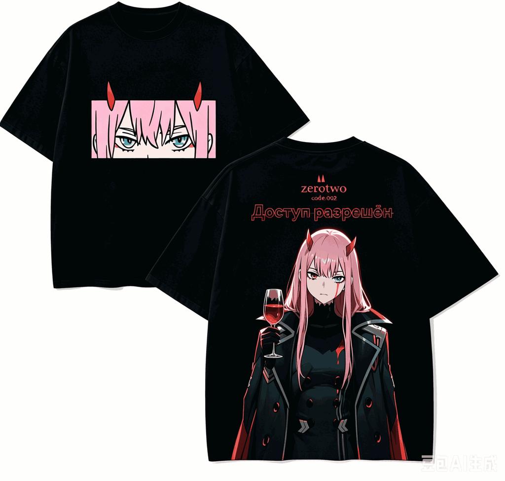 Darling in the Franxx Zero Anime Lover T-shirt Harajuku Cotton New Model High Street Retro Over