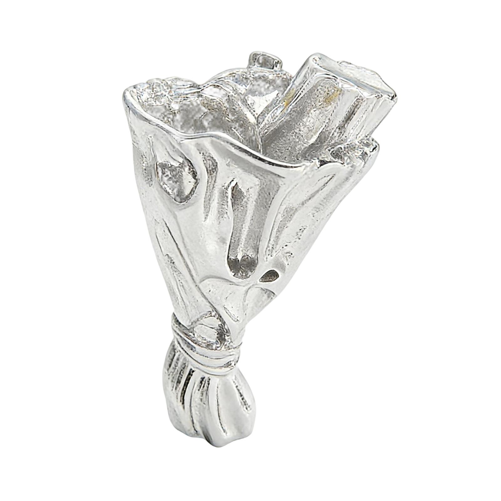 

Artful Alloy Flower Bouquet Vase Brooch - DIY Wearable Floral Lapel Pin For Women, Luxury Clothing Accessory, Perfect Prom Wedding Mother s Day Gift срібний