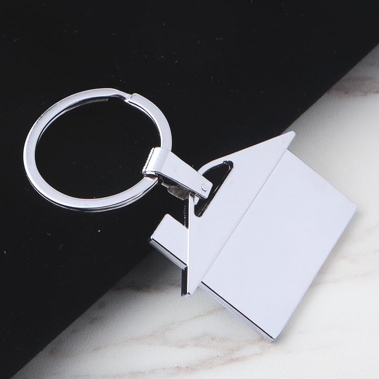 Portachiavi in Metallo a Forma di Casa Personalizzato per Regali Promozionali Immobiliari - Personalizzabile con Nome e Logo Incisi al Laser