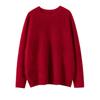 Seamless Cashmere Women's Loose Brushed Sweater - Round Neck Pullover Base Layer Jacket