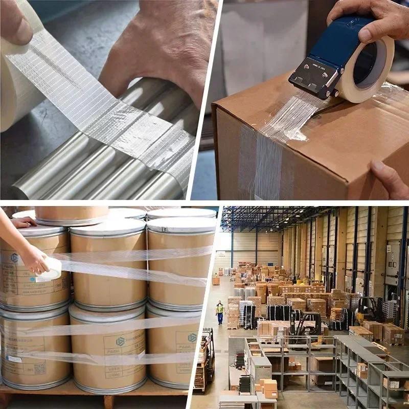 100/20m Verschleißfeste Glasfaser-Klebeband Starkes verstärktes Netzfaserband Einseitiges Umreifungs-Verpackungs-Gitterband