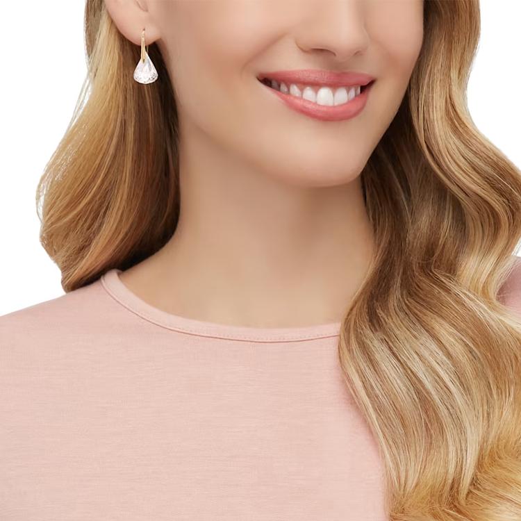 Swarovski Lunar Series Moon Goddess Tears Sparkling Water Drop Pink Crystal Earrings Women Earrings 5528509