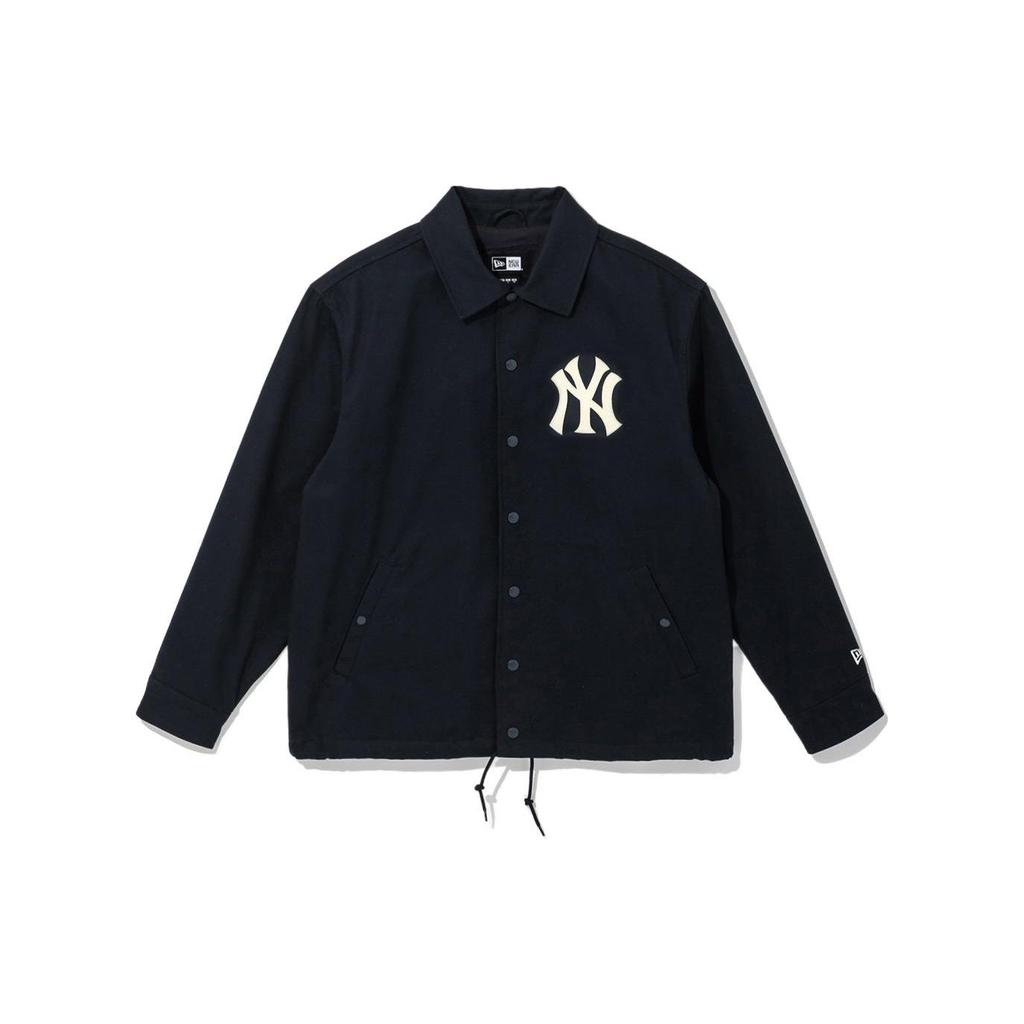 New Era SS22 MLB Series New York Yankees Solid Color Polo Collar Long Sleeve Jacket Autumn Unisex Jacket Navy-Blue 13086586