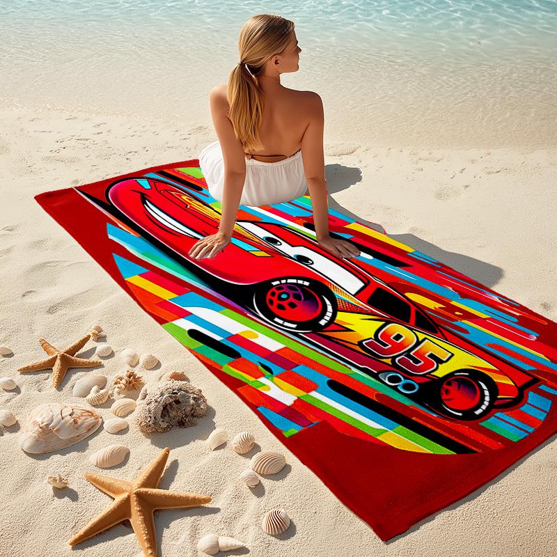 Lightning McQueen Beach Towel Outdoor Camping Beach Towel for Vacation Swim Outdoor Pool Absorbent Bath Towel