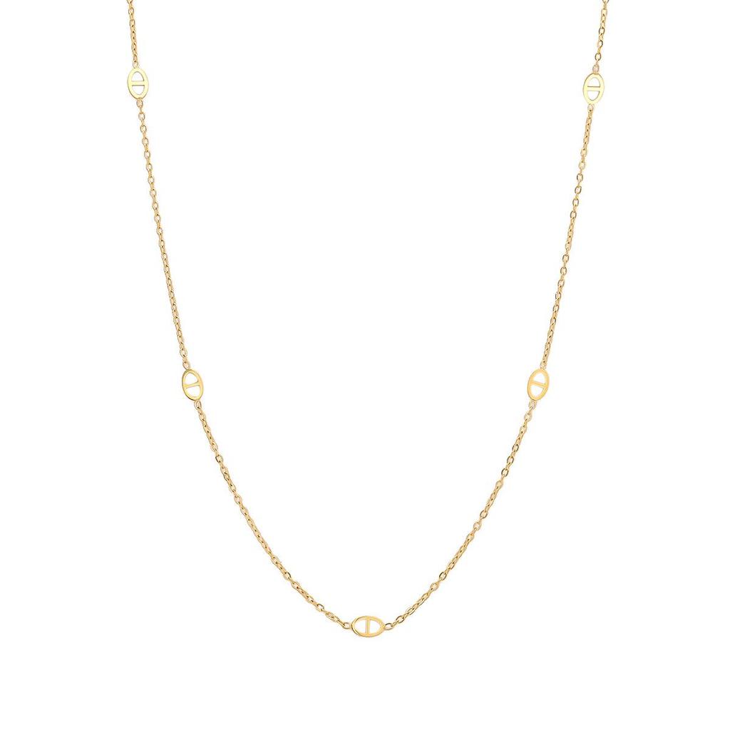 Exquisite Gold-Plated Titanium Pig Nose Necklace - Colorfast Clavicle Chain Trendy Accessory