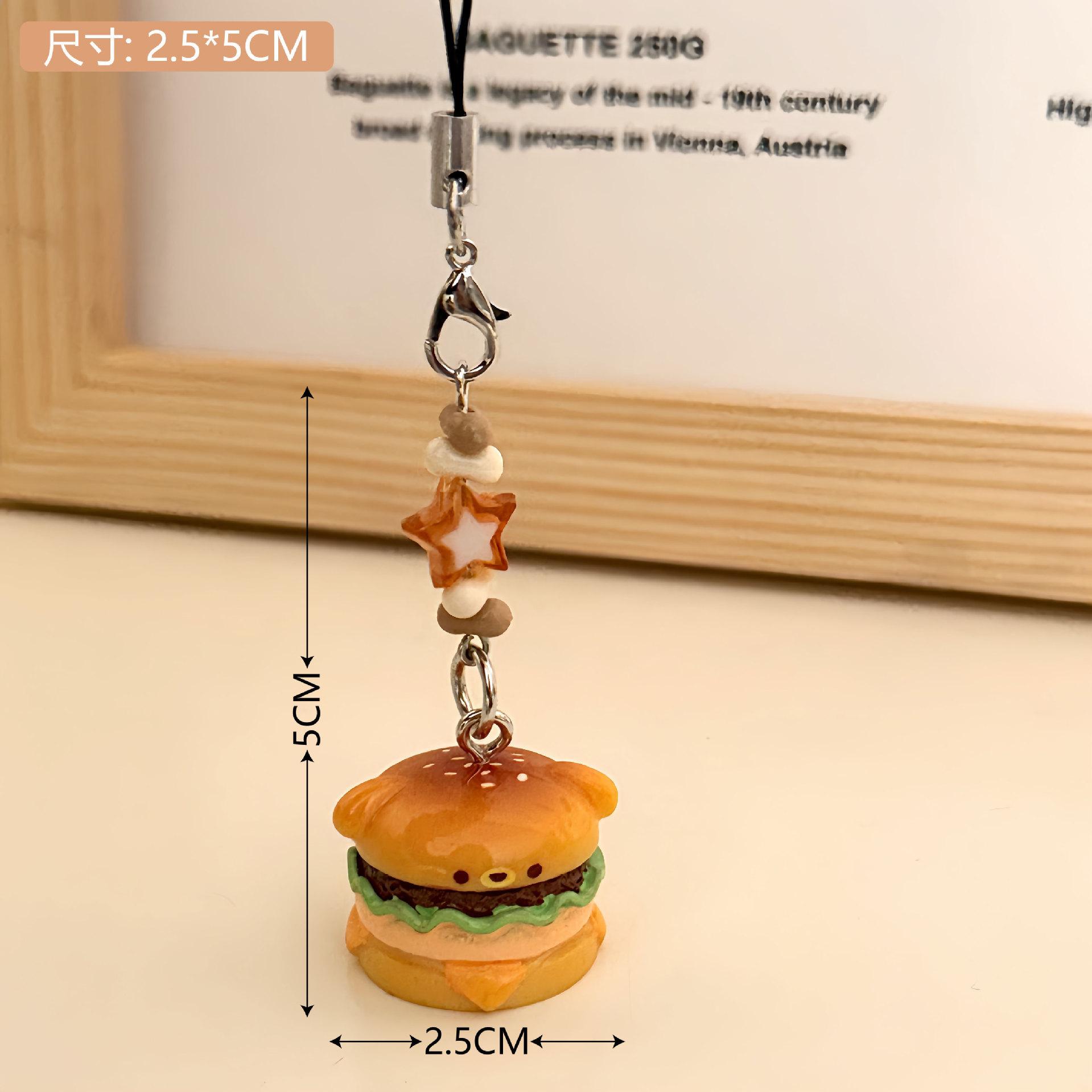 

Burger Pendant, Phone Strap, Keychain, 1 Piece One Size