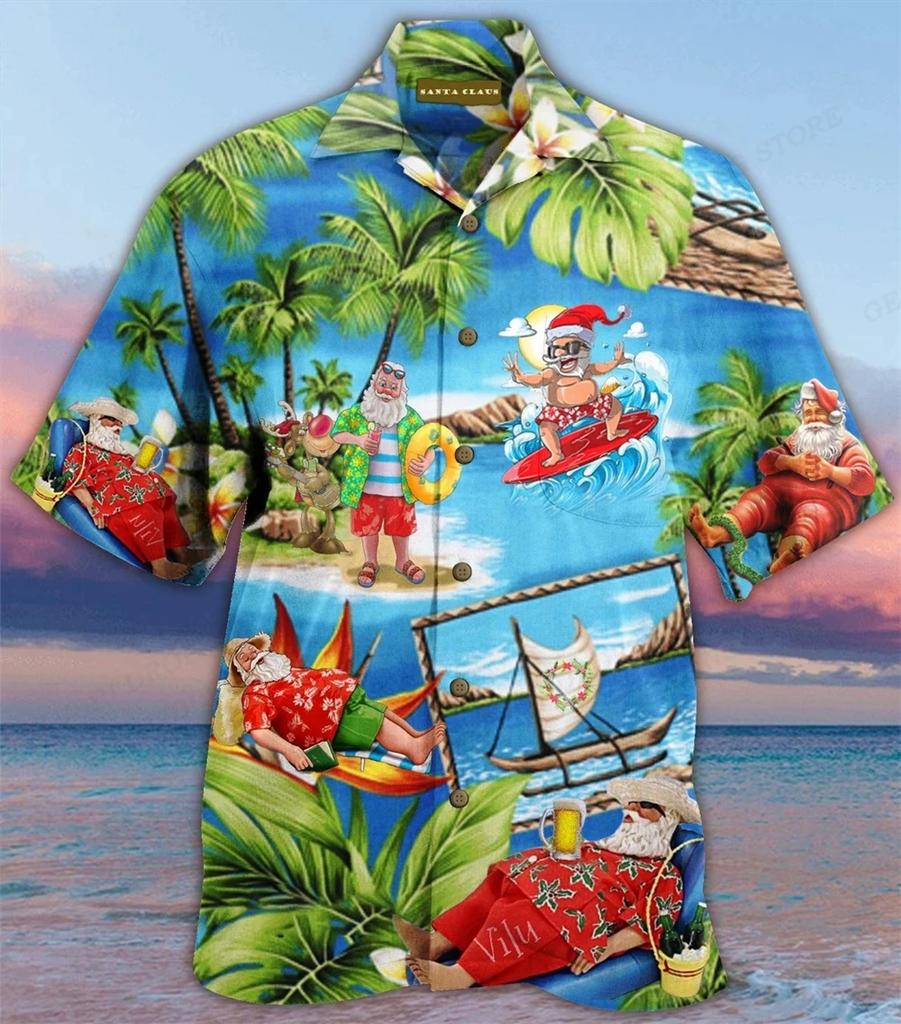 Hawaiian Tropical Print Short Sleeve Shirt, Casual for Men