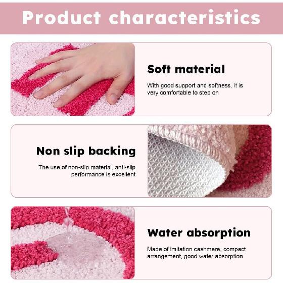 Bibabala Get-Naked Bath Mat, Cute Bathroom Rugs, Non Slip Absorbent Pink Bath Rug, Funny Bathroom Decor, Bathtub Decor Mats,Washable Shower Rug for