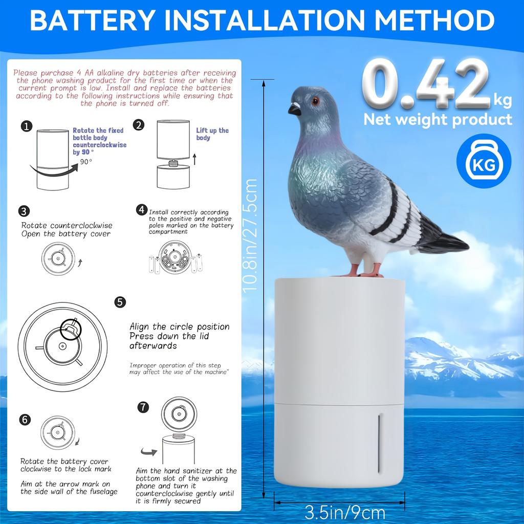 Foam Soap Dispenser,Fun Pigeon Droppings Sensing Automatic Soap Dispenser, Touchless Soap Dispenser for Kitchen And Bathroom,Exclusive Private Mold