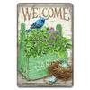 D Flat Metal Sign Vintage Welcome Garden Tin Sign Set Rustic Home Decor Butterfly Flower Watering Can Wall Art