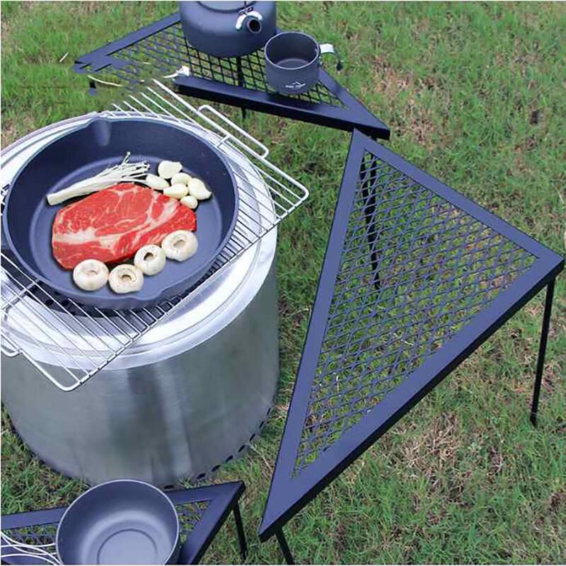 Outdoor Camping Triangle Mesh Fire Pit Table Set