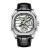 Swiss High-End Men's Mechanical Tourbillon Watch with Leather Strap