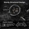 PINDOWS Men's Digital Sports Watch 50M Waterproof Velcro Strap Work Watch