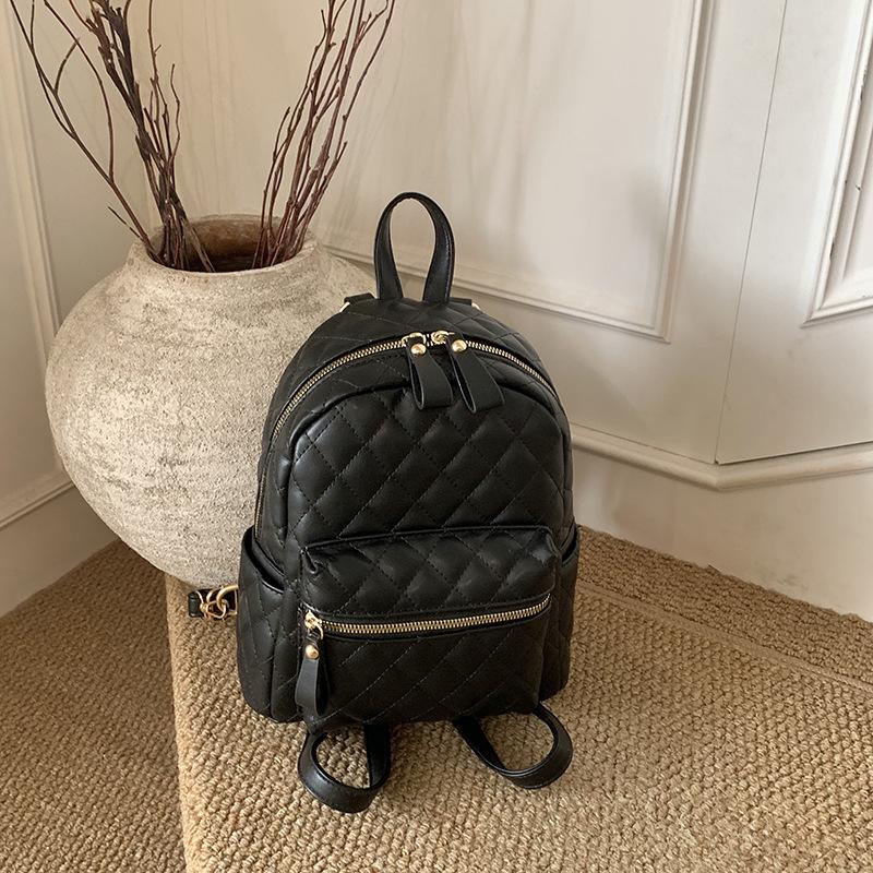 Niche fashion backpack women s winter high value simple casual rhombus backpack
