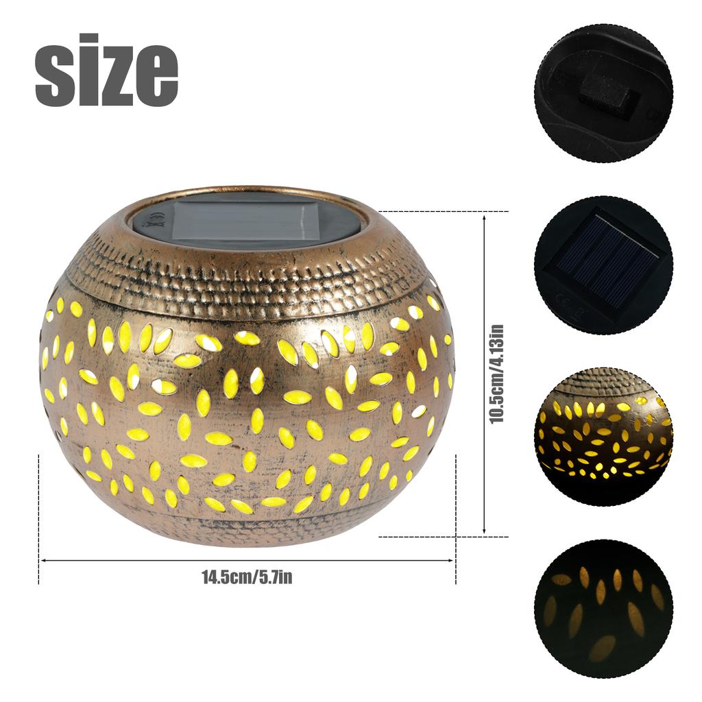 Solar Lanterns Hollow Out Retro Metal Solar Lights Outdoor Waterproof Light Flickering Solar LED Light Lantern Garden Yard Decor