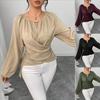 Long Sleeve V Cross Front Top