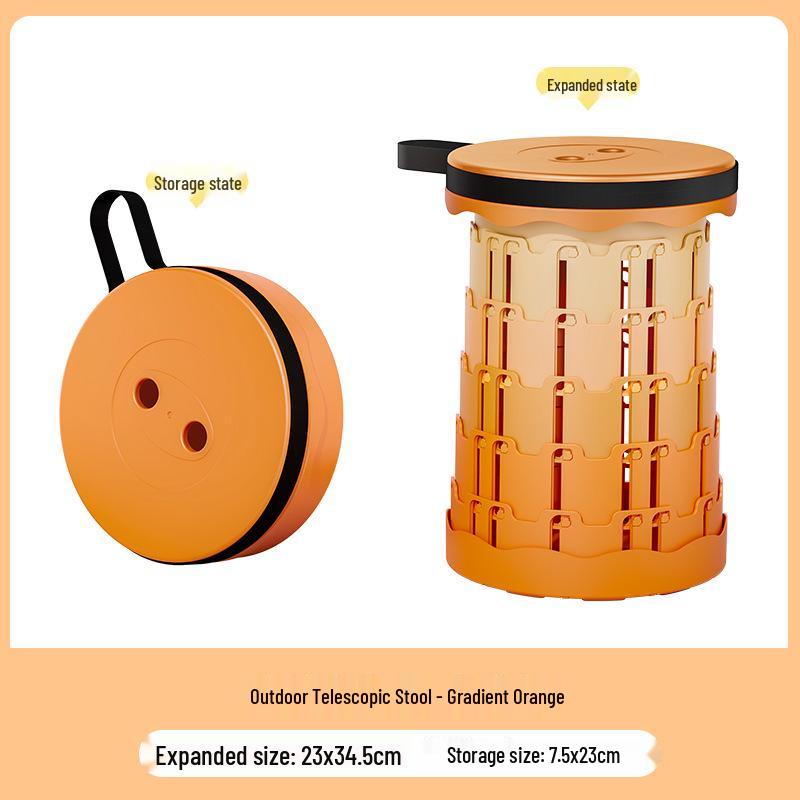 Liancai Składany Teleskopowy Stołek Tęczowy - Przenośne Krzesło Outdoorowe dla Dzieci na Kemping